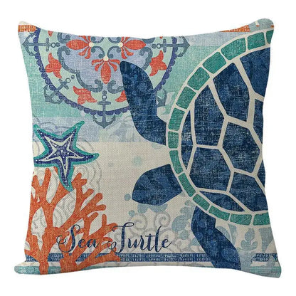 Coastal cushion cover set of 9 teal and blue living room decor