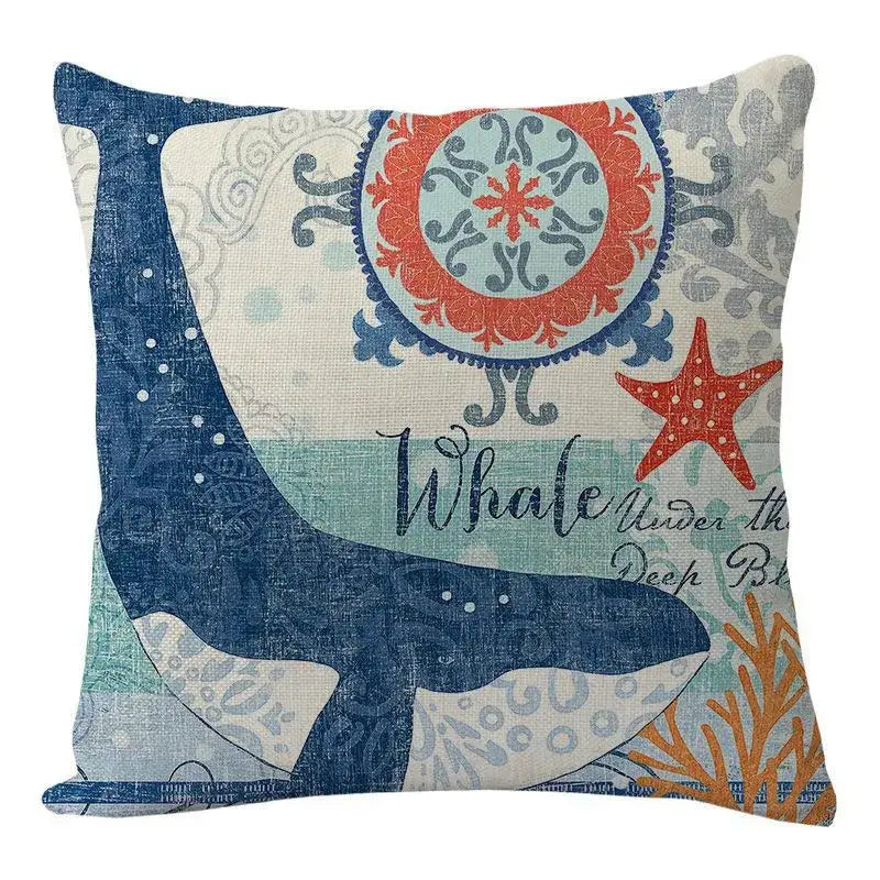 Coastal cushion cover set of 9 teal and blue living room decor