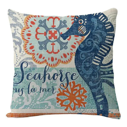 Coastal cushion cover set of 9 teal and blue living room decor
