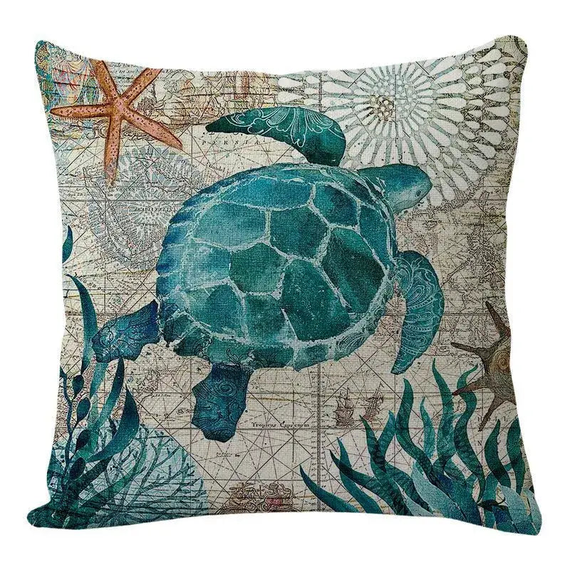 Coastal cushion cover set of 9 teal and blue living room decor