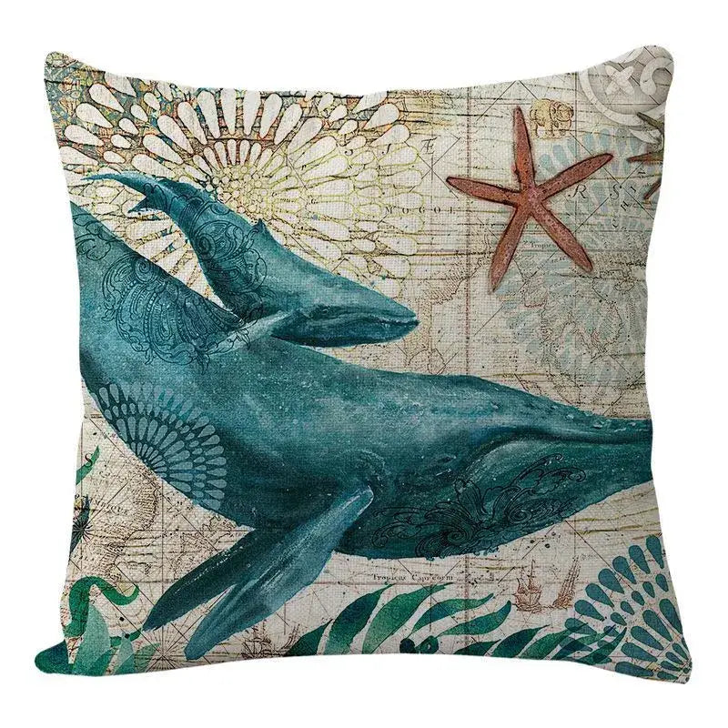Coastal cushion cover set of 9 teal and blue living room decor