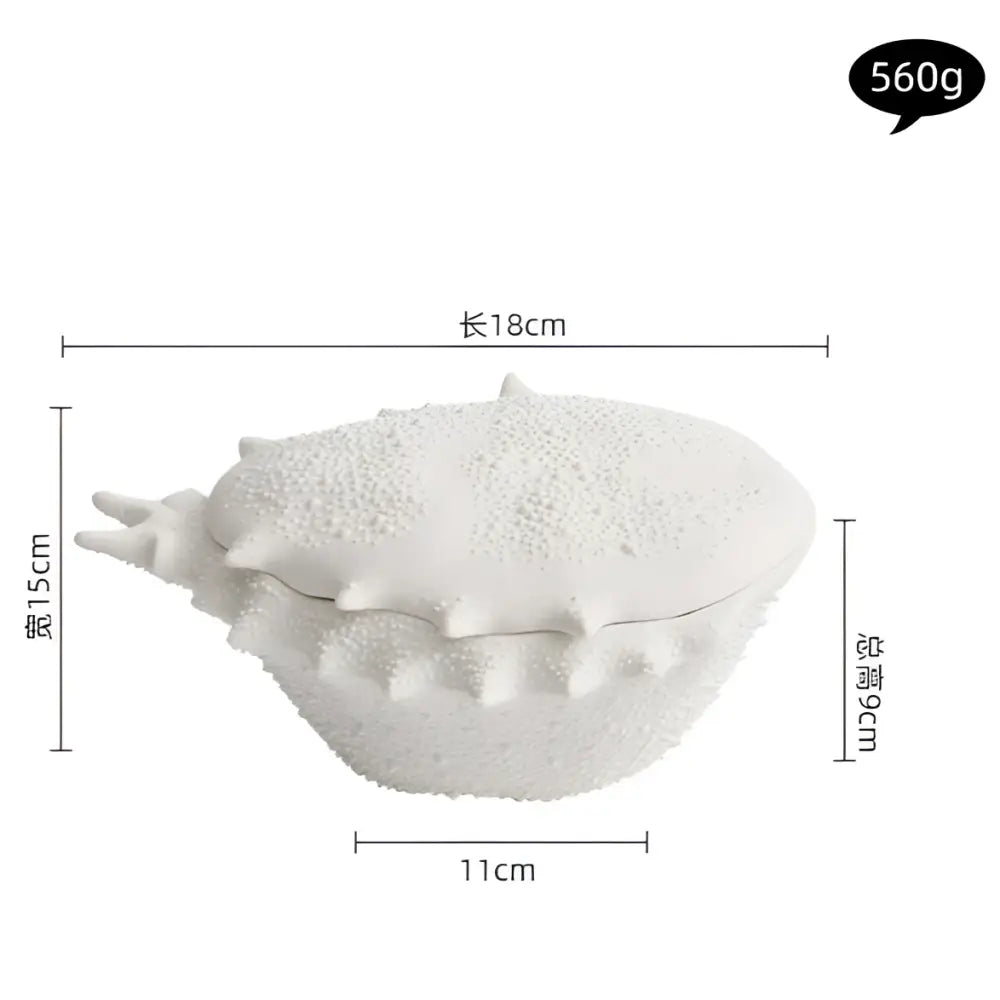 Coastal white shell ceramic soup bowl dining room decorative dish
