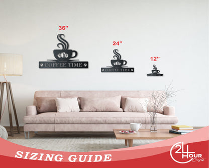 Custom Metal Coffee Bean Wall Art | Indoor Outdoor | Up to 46" | Over 20 Color Options