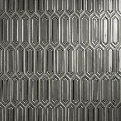 Coffee Glossy Reliefed Picket Ceramic Accent Tiles 2x6