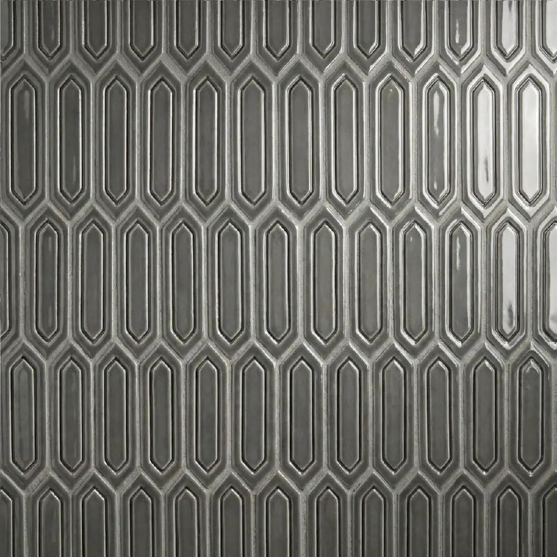 Coffee Glossy Reliefed Picket Ceramic Accent Tiles 2x6