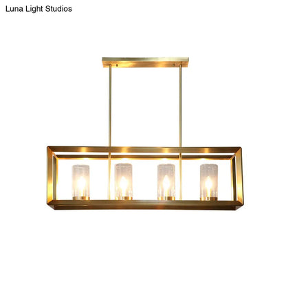 DecorBites™ Colonial Gold Island Ceiling Light with Clear Glass and Metal Cage