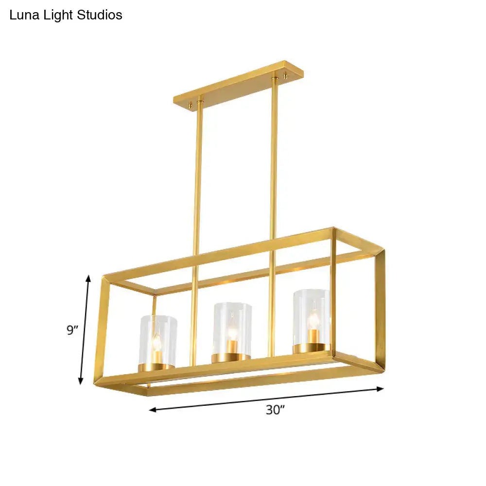 Colonial gold metal cage island ceiling light kitchen chandelier