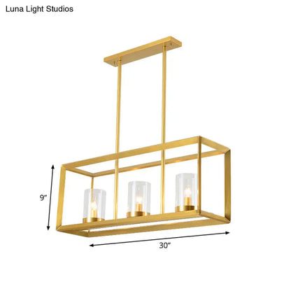 Colonial gold metal cage island ceiling light kitchen chandelier