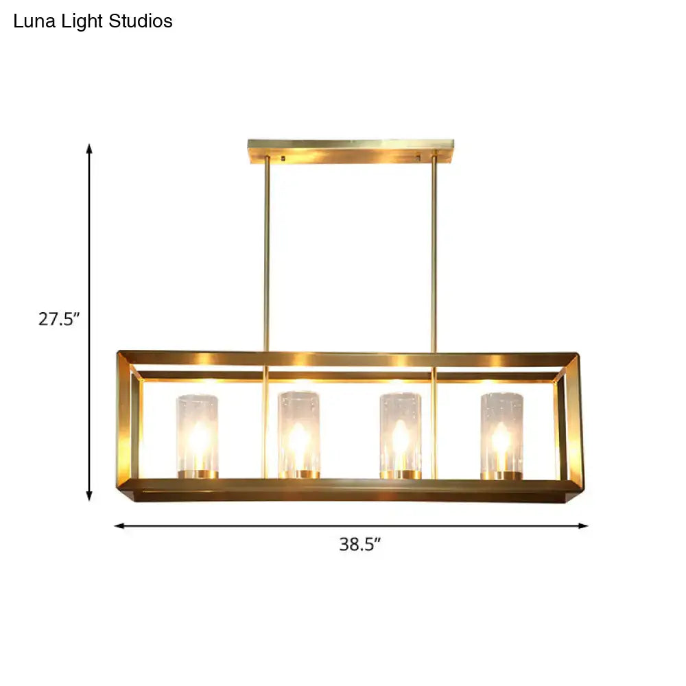 Colonial gold metal cage island ceiling light kitchen chandelier