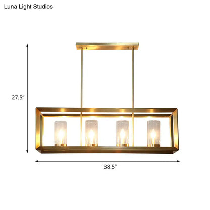 Colonial gold metal cage island ceiling light kitchen chandelier