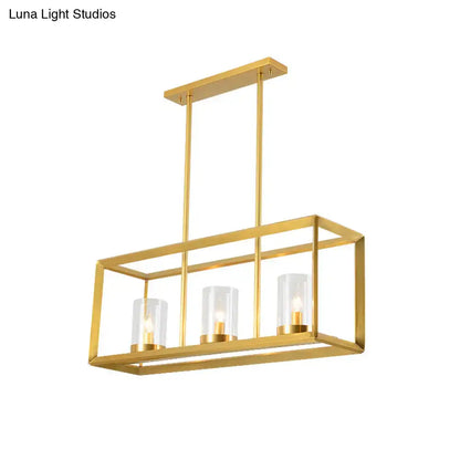 Colonial gold metal cage island ceiling light kitchen chandelier