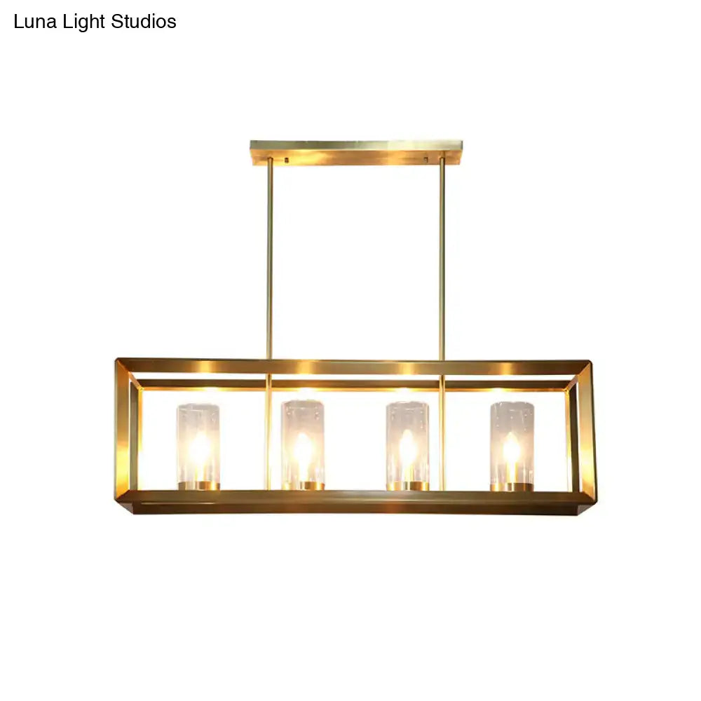 Colonial gold metal cage island ceiling light kitchen chandelier