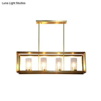 Colonial gold metal cage island ceiling light kitchen chandelier