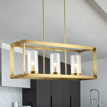 Colonial gold metal cage island ceiling light kitchen chandelier
