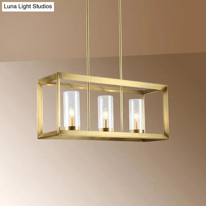 Colonial gold metal cage island ceiling light kitchen chandelier