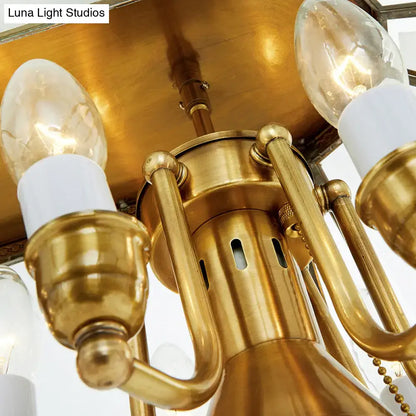 Colonial gold opal blown glass pendant light living room