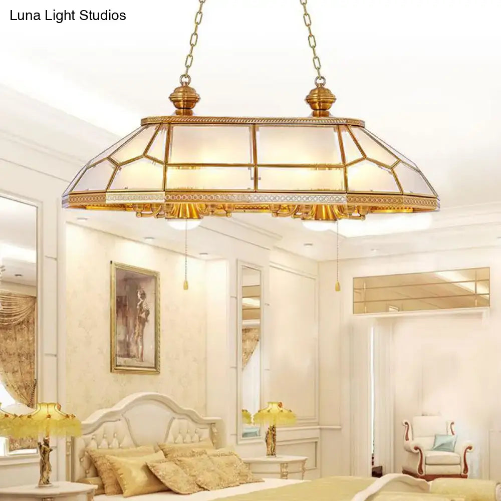 Colonial gold opal blown glass pendant light living room