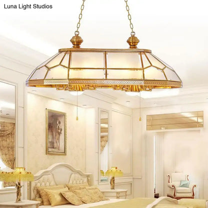 Colonial gold opal blown glass pendant light living room