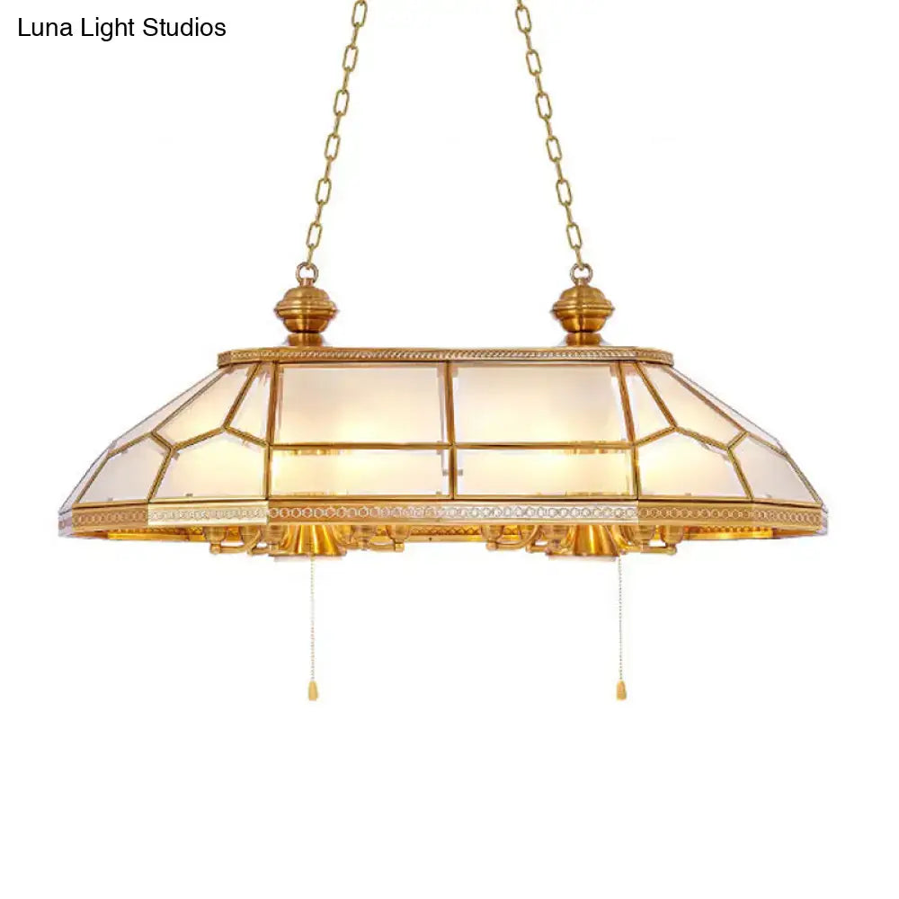 Colonial gold opal blown glass pendant light living room
