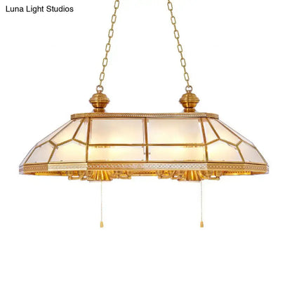 Colonial gold opal blown glass pendant light living room