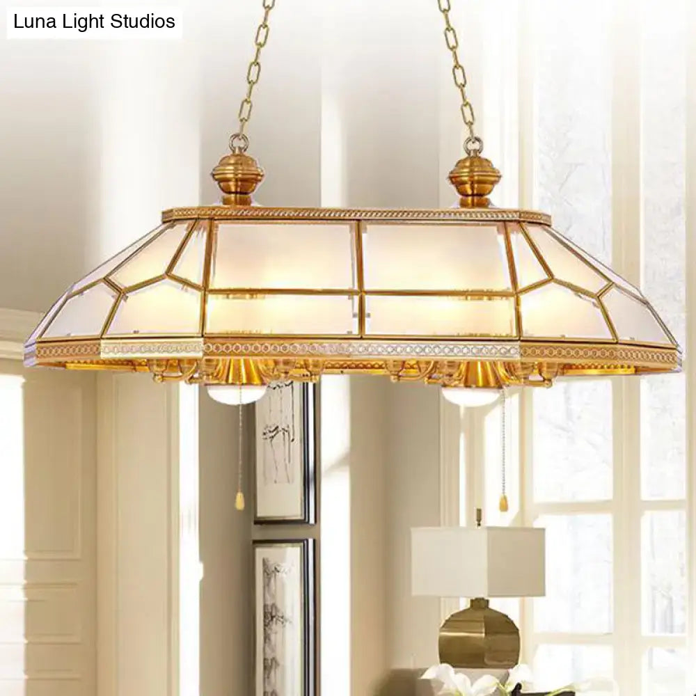 Colonial gold opal blown glass pendant light living room