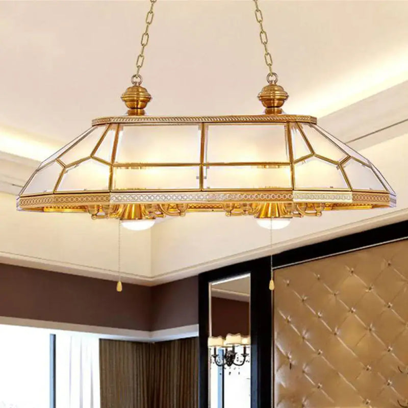 Colonial gold opal blown glass pendant light living room