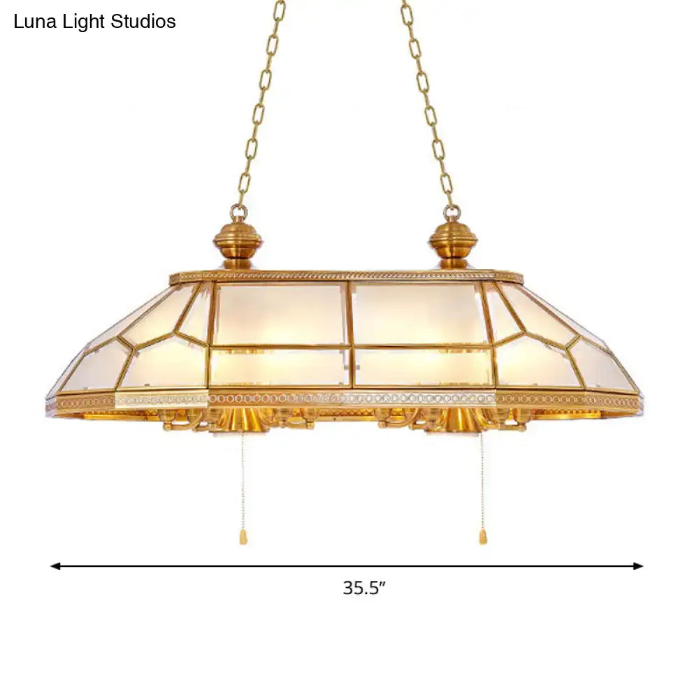 Colonial gold opal blown glass pendant light living room
