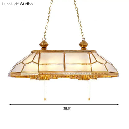 Colonial gold opal blown glass pendant light living room