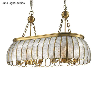 Colonial style gold bubble glass pendant ceiling light for kitchen