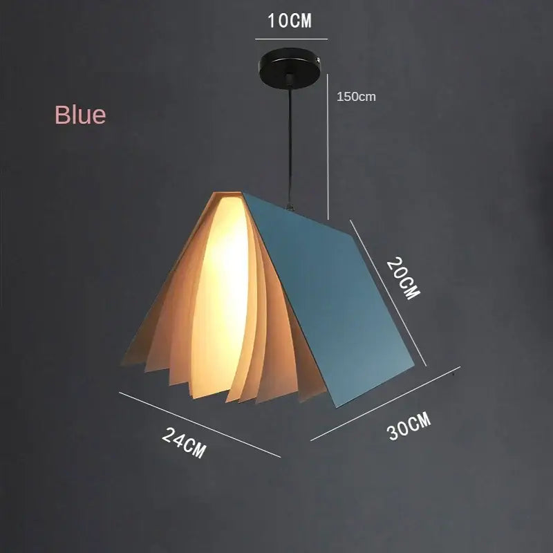 Colorful book pendant lamp – living room layered paper light