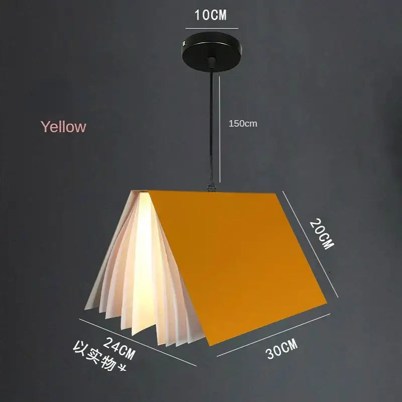 Colorful book pendant lamp – living room layered paper light