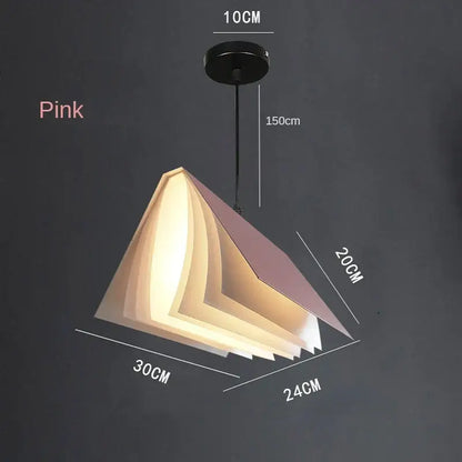 Colorful book pendant lamp – living room layered paper light
