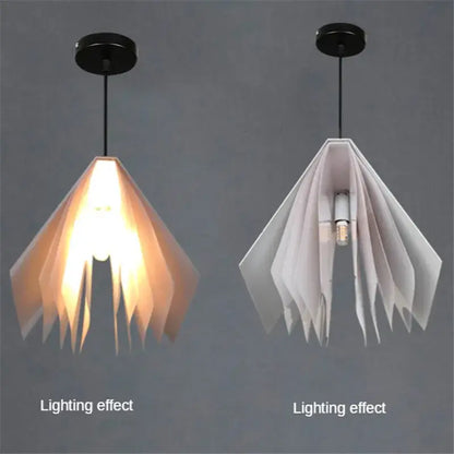 Colorful book pendant lamp – living room layered paper light