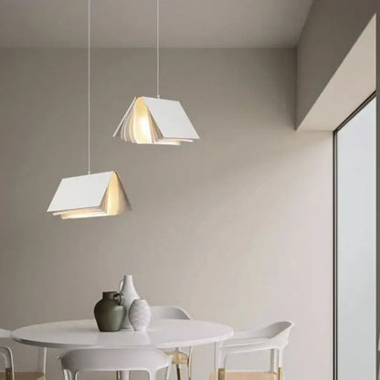 Colorful book pendant lamp – living room layered paper light