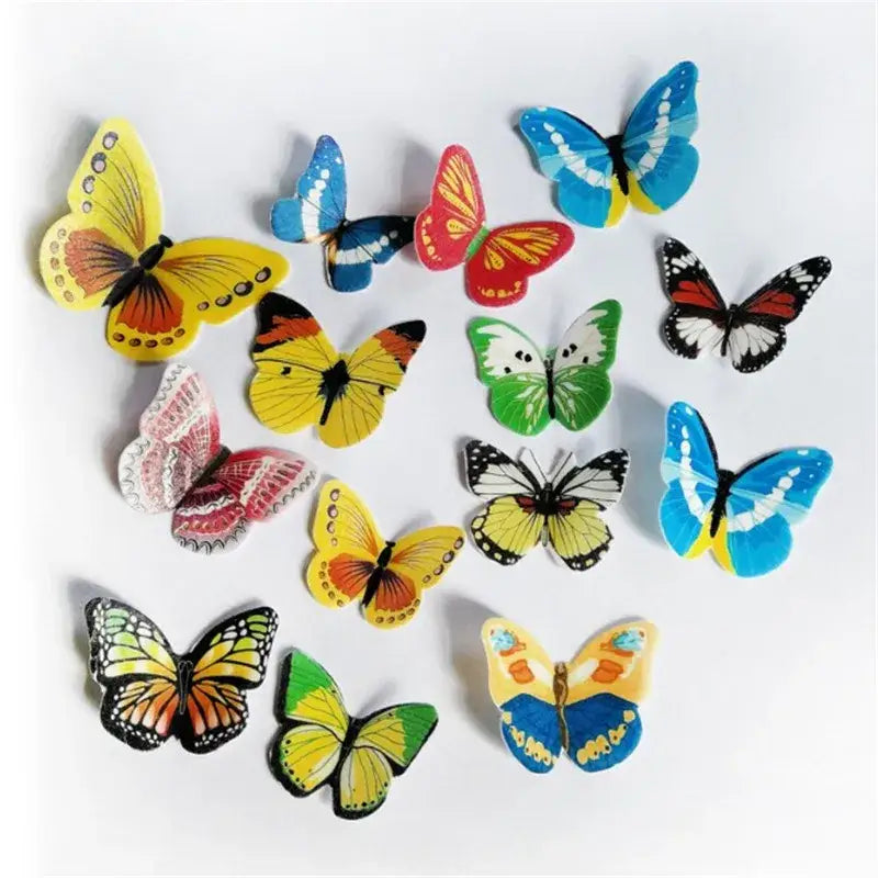 Colorful butterfly flower cake toppers living room wall decals