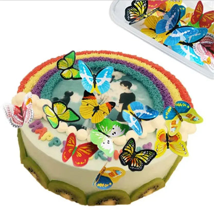 Colorful butterfly flower cake toppers living room wall decals