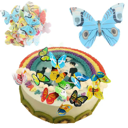 Colorful butterfly flower cake toppers living room wall decals