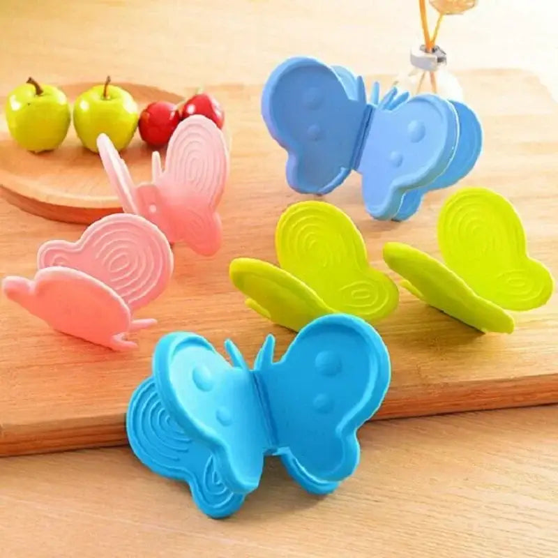 Colorful butterfly silicone insulation plate clamps kitchen tool