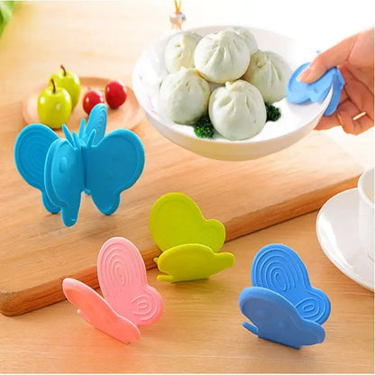 Colorful butterfly silicone insulation plate clamps kitchen tool