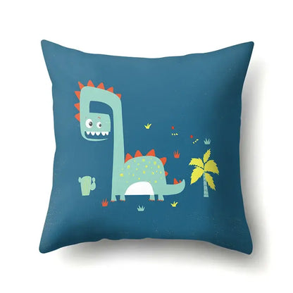 Colorful cartoon dino baby pillowcase bedroom cushion cover