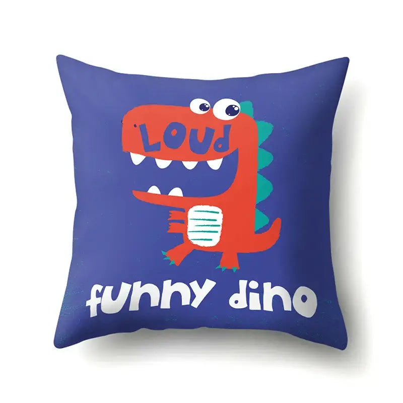 Colorful cartoon dino baby pillowcase bedroom cushion cover