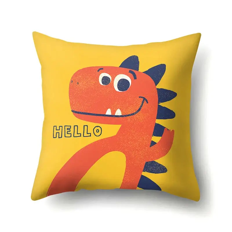 Colorful cartoon dino baby pillowcase bedroom cushion cover