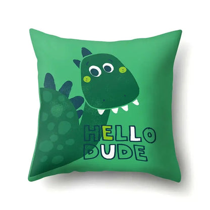 Colorful cartoon dino baby pillowcase bedroom cushion cover