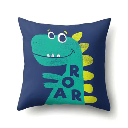 Colorful cartoon dino baby pillowcase bedroom cushion cover