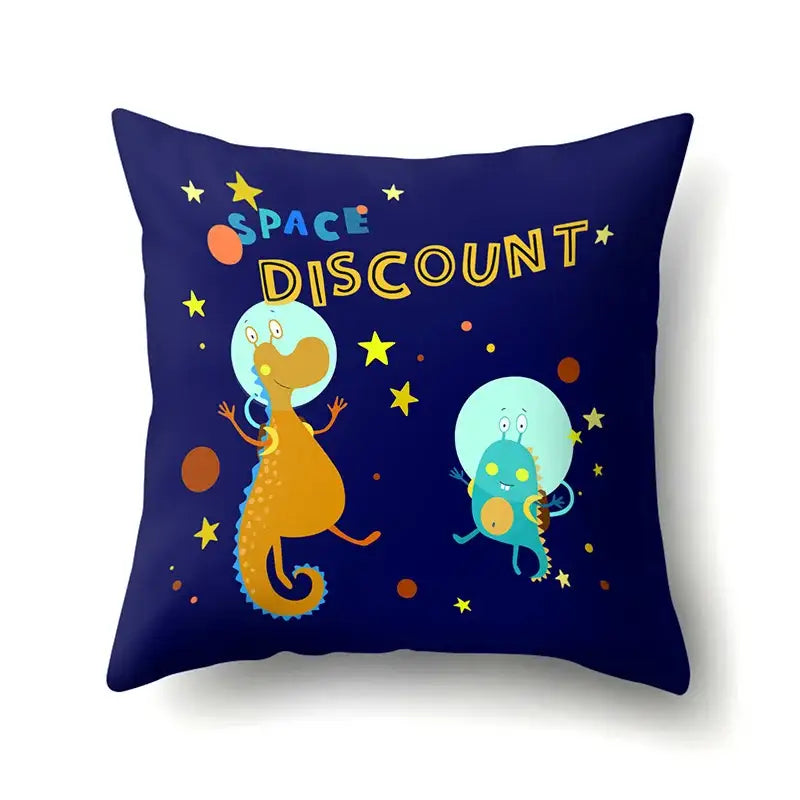 Colorful cartoon dino baby pillowcase bedroom cushion cover