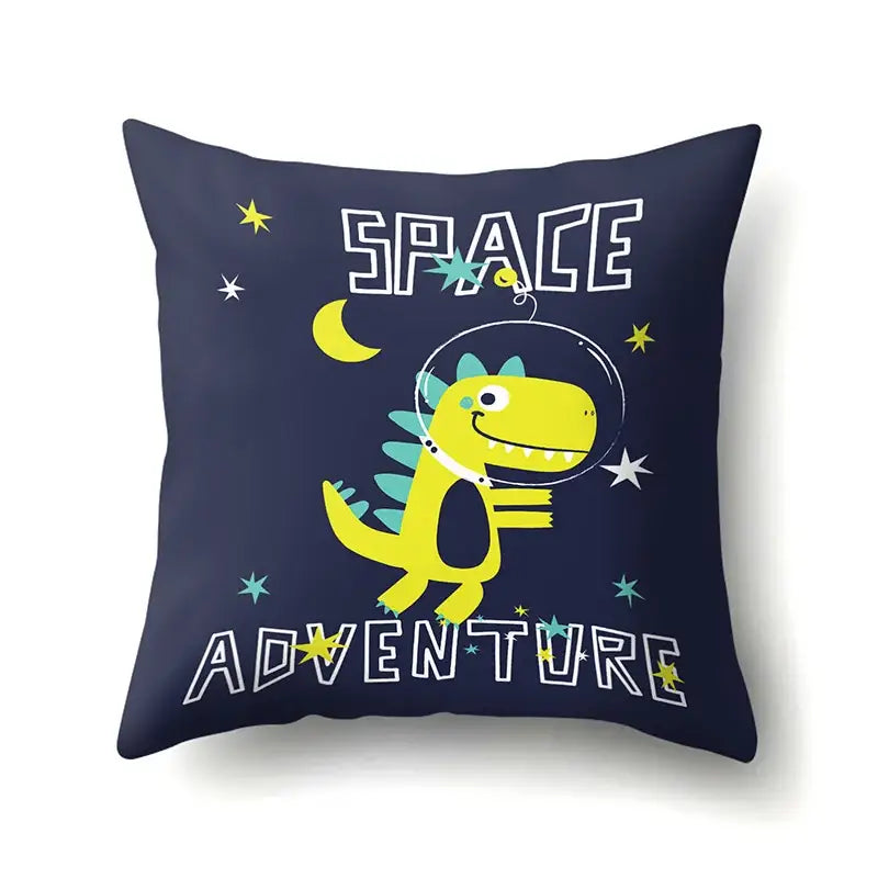 Colorful cartoon dino baby pillowcase bedroom cushion cover