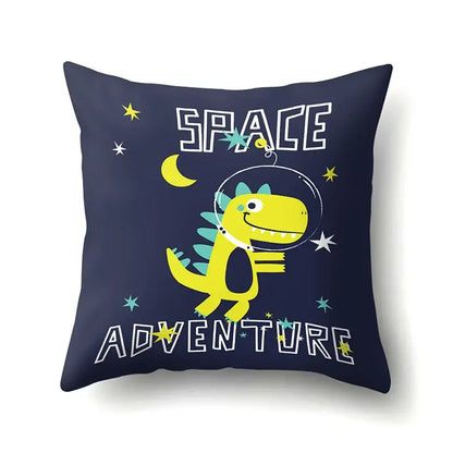 Colorful cartoon dino baby pillowcase bedroom cushion cover