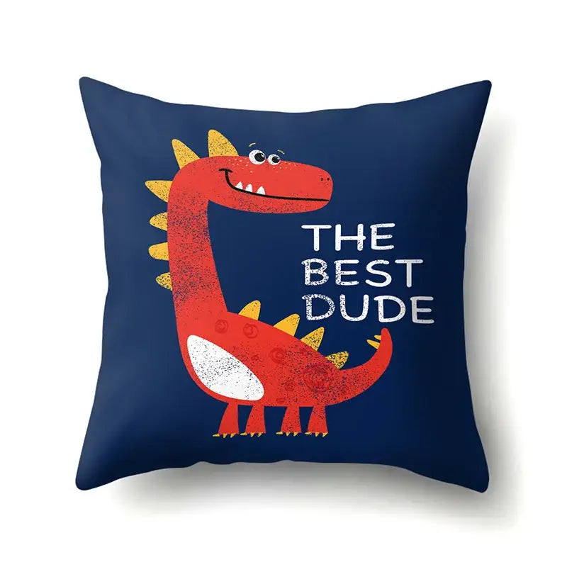 Colorful cartoon dino baby pillowcase bedroom cushion cover