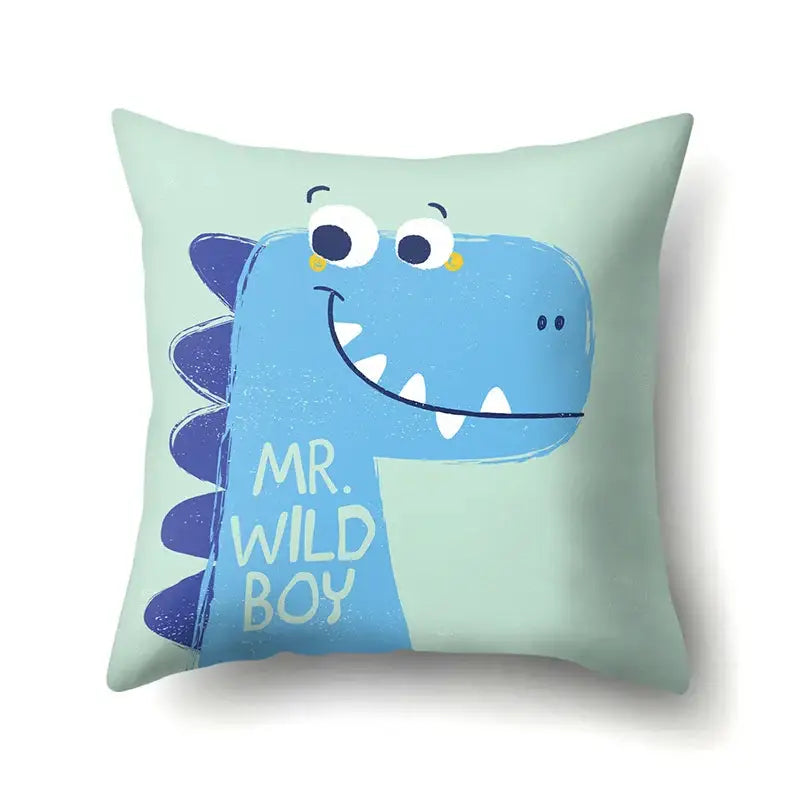 Colorful cartoon dino baby pillowcase bedroom cushion cover