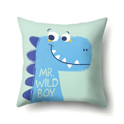 Colorful cartoon dino baby pillowcase bedroom cushion cover
